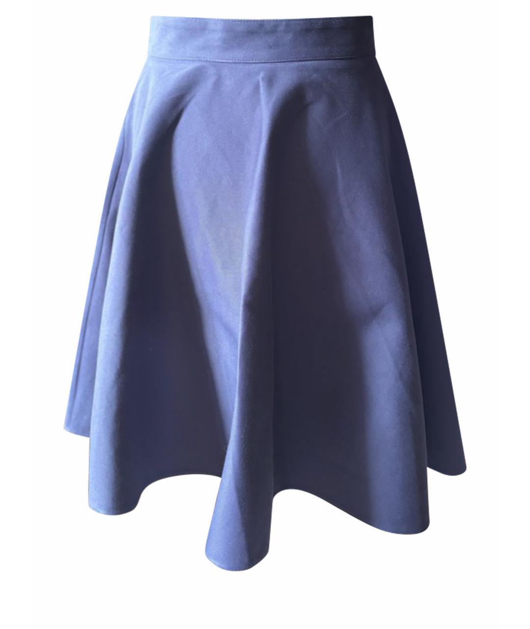 MIU MIU Темно-синяя деним юбка миди, фото 1