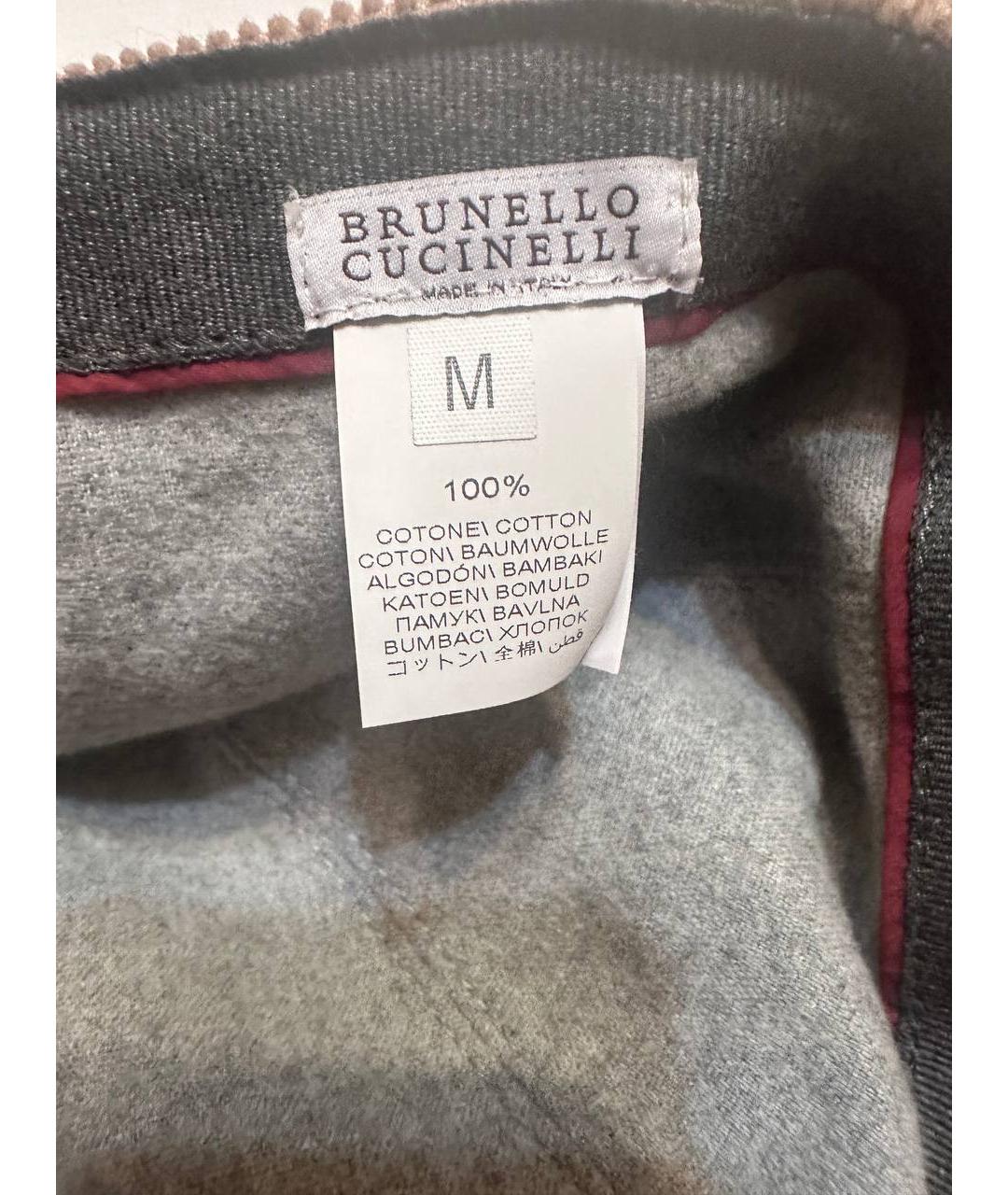 BRUNELLO CUCINELLI Коричневая хлопковая кепка/бейсболка, фото 6