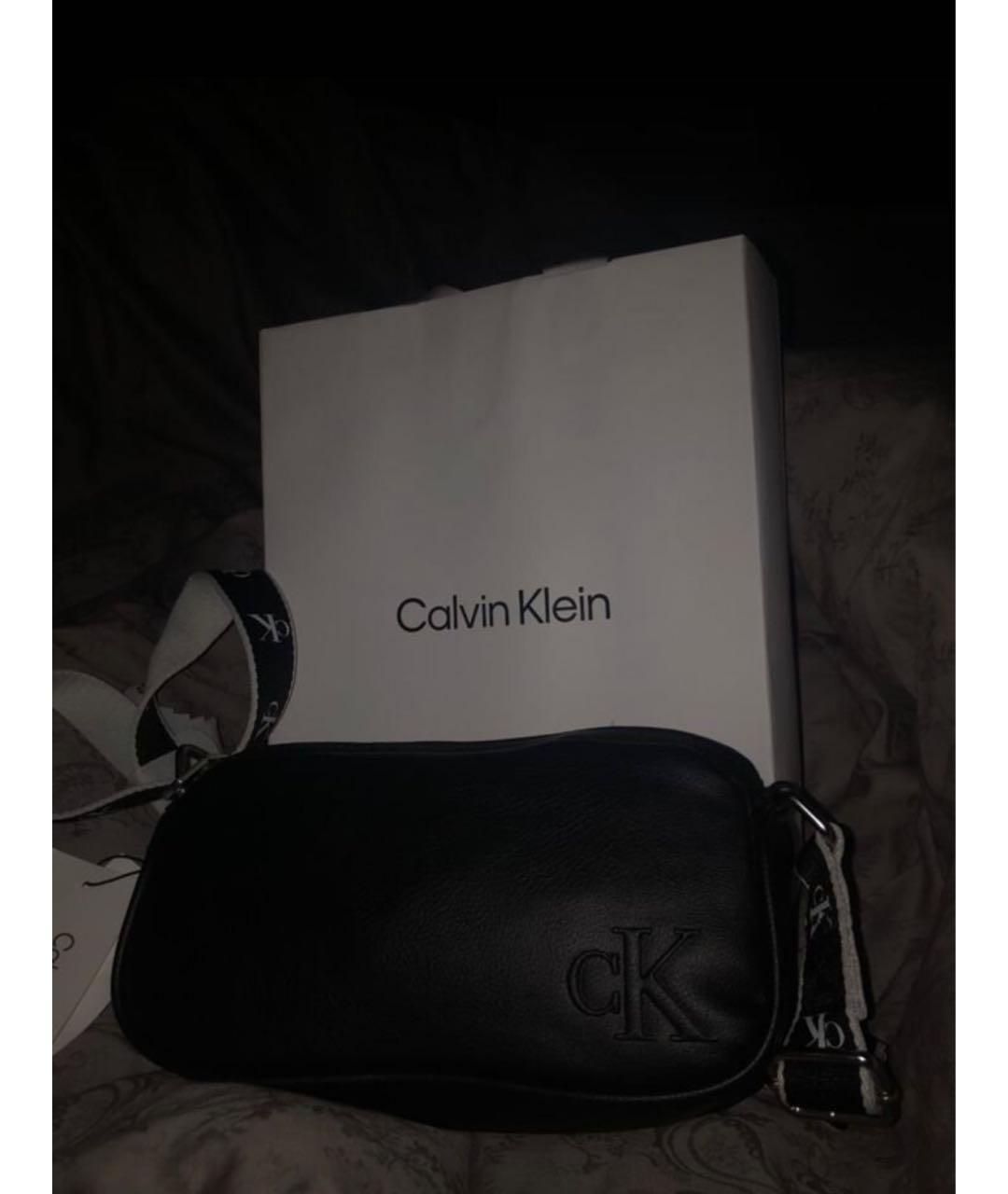 CALVIN KLEIN Черная сумка через плечо из искусственной кожи, фото 2