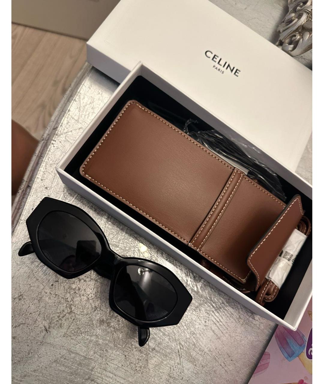 CELINE Черные пластиковые солнцезащитные очки, фото 3