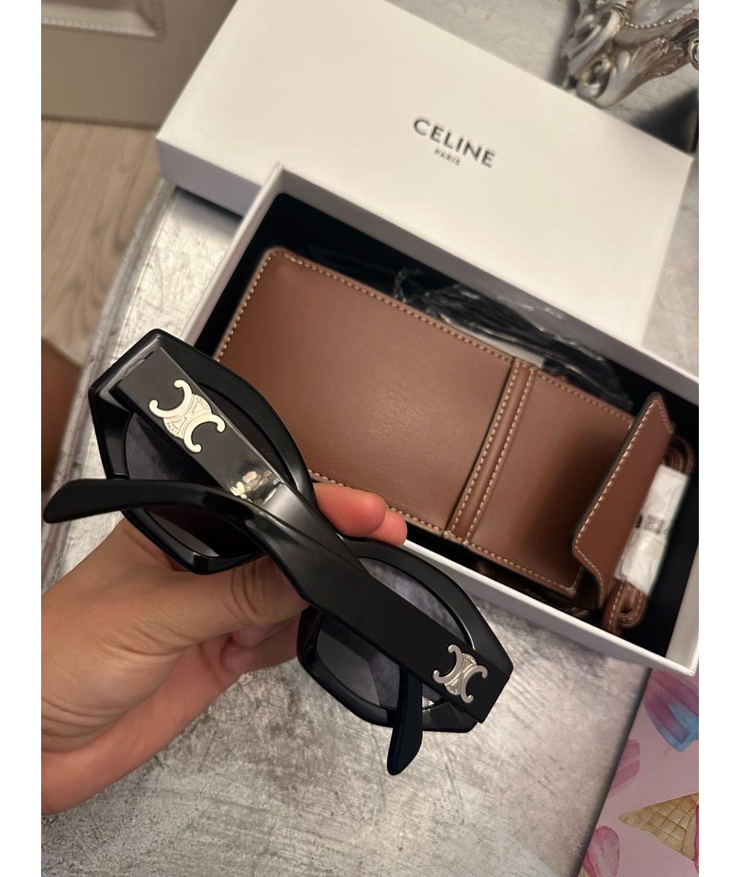 CELINE Черные пластиковые солнцезащитные очки, фото 2