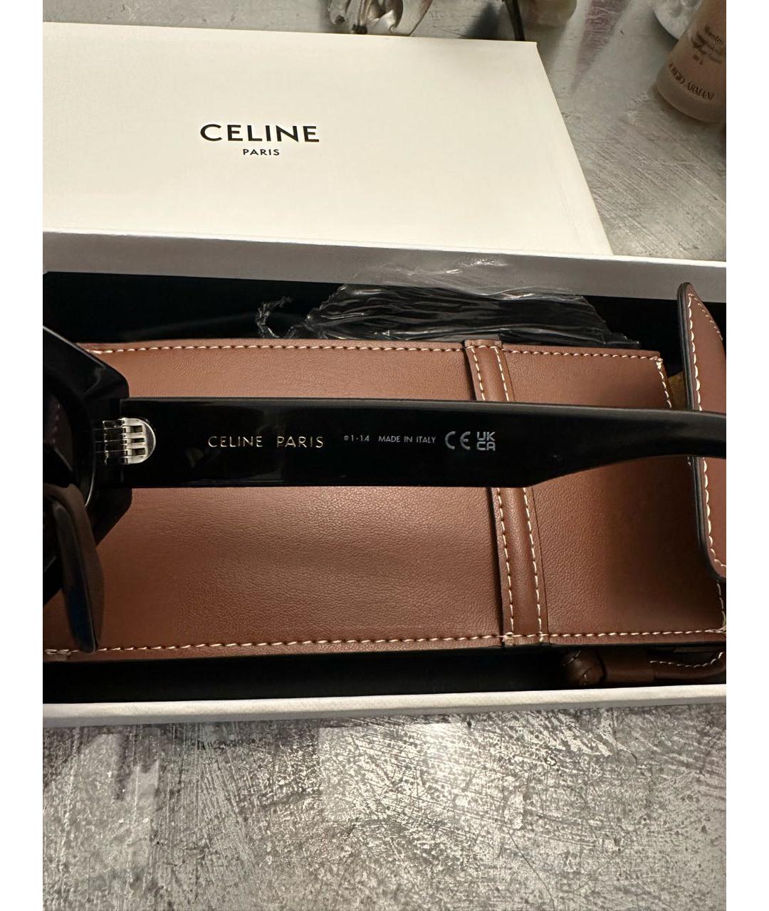 CELINE Черные пластиковые солнцезащитные очки, фото 4