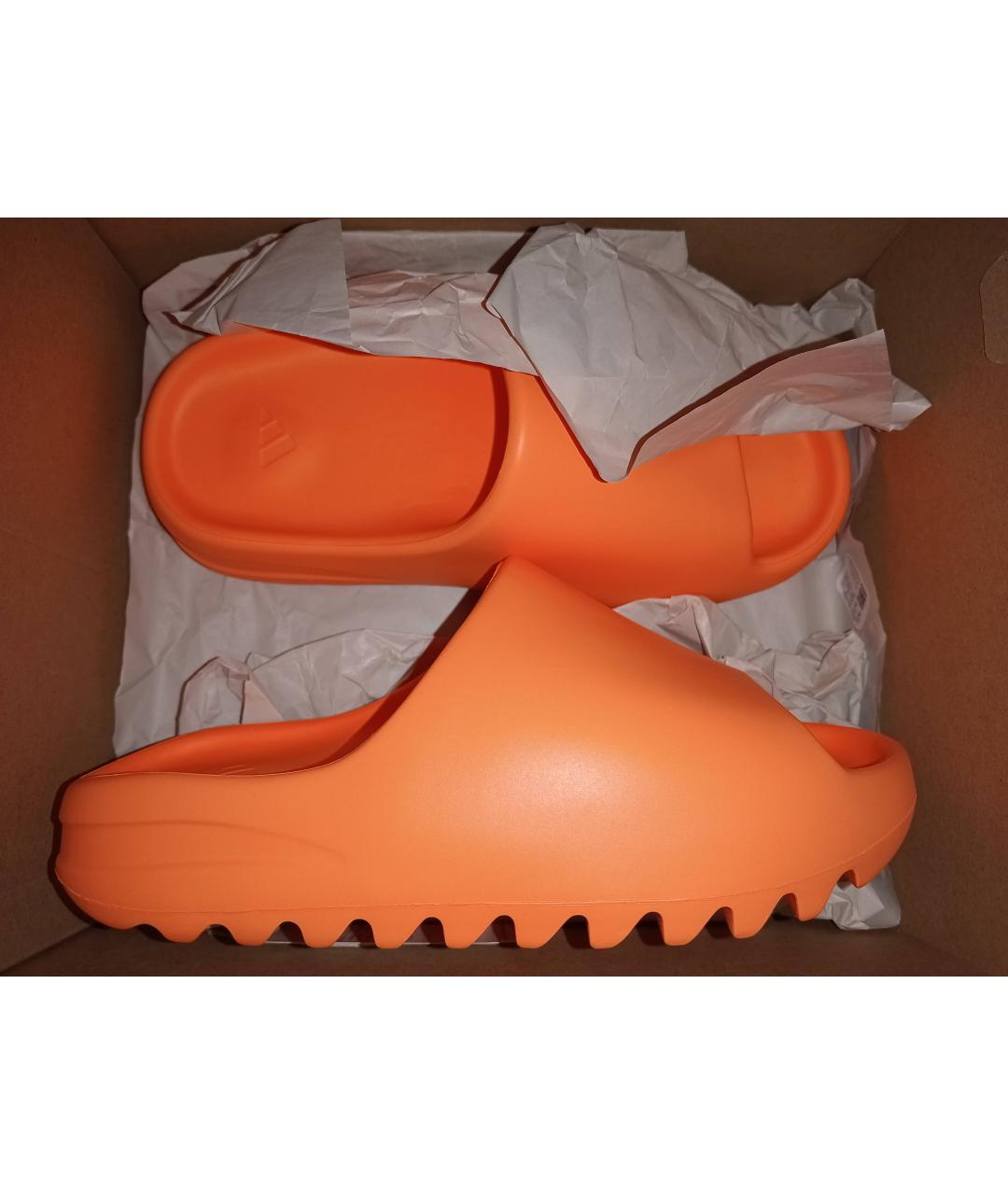 ADIDAS YEEZY Оранжевое резиновые шлепанцы, фото 2