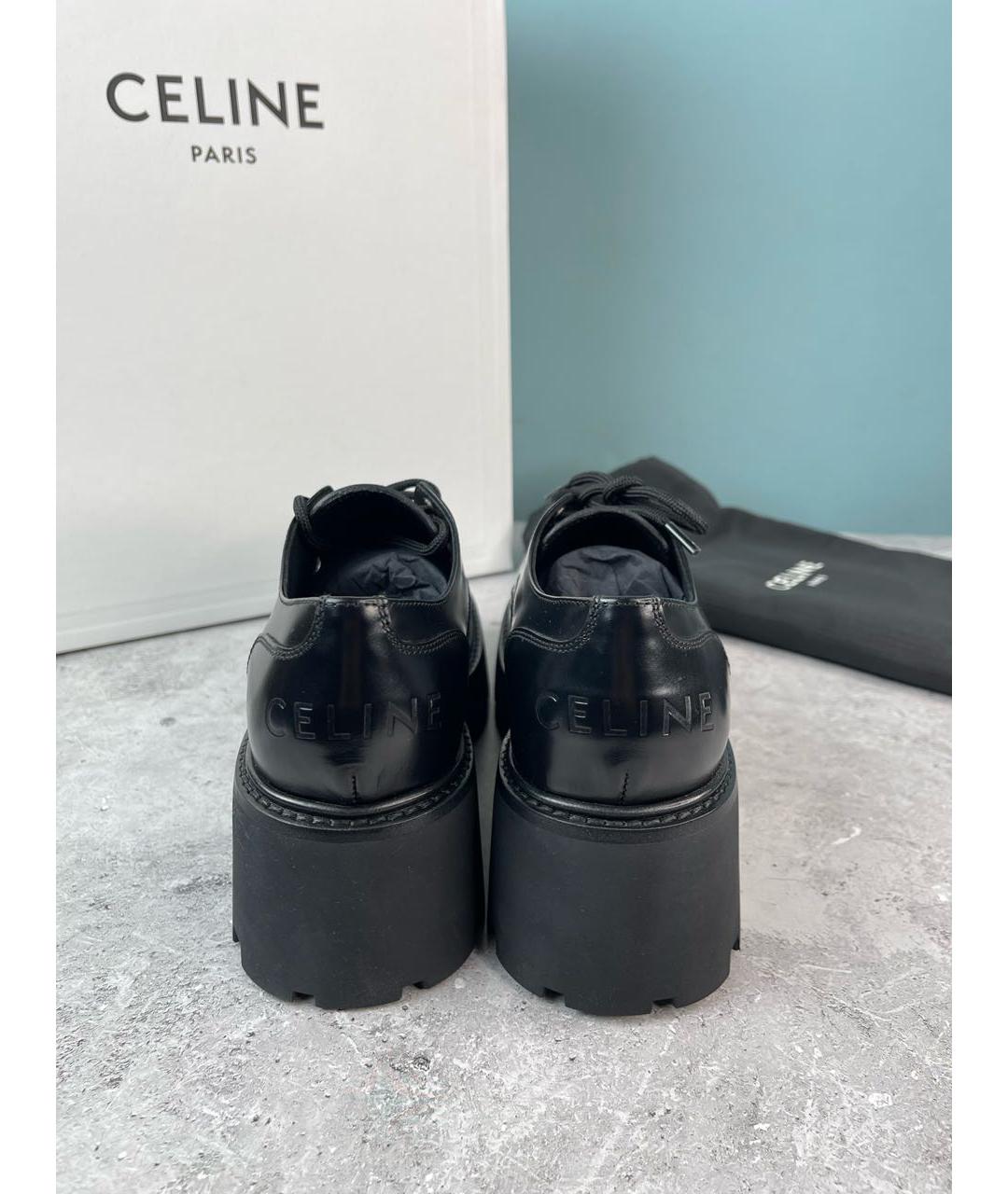 CELINE Черные кожаные лоферы, фото 3