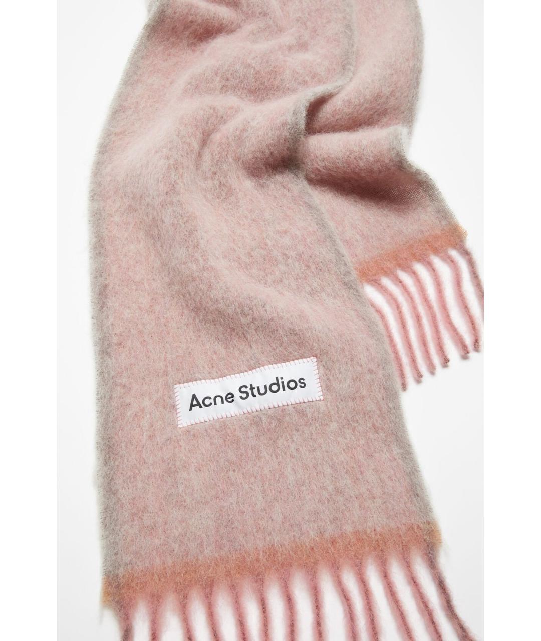 ACNE STUDIOS Розовый шерстяной шарф, фото 2