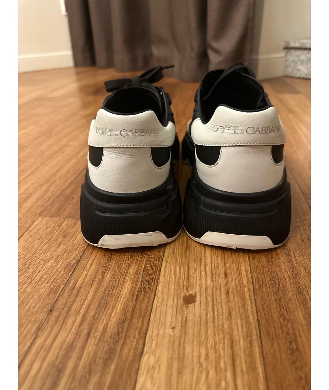 DOLCE&GABBANA Черные кожаные низкие кроссовки / кеды, фото 4