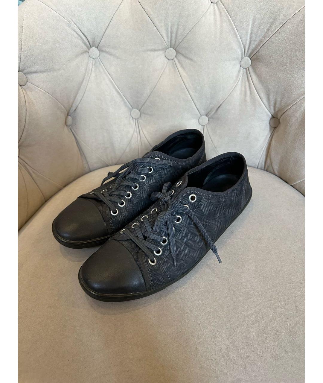 LOUIS VUITTON Антрацитовые низкие кроссовки / кеды, фото 2