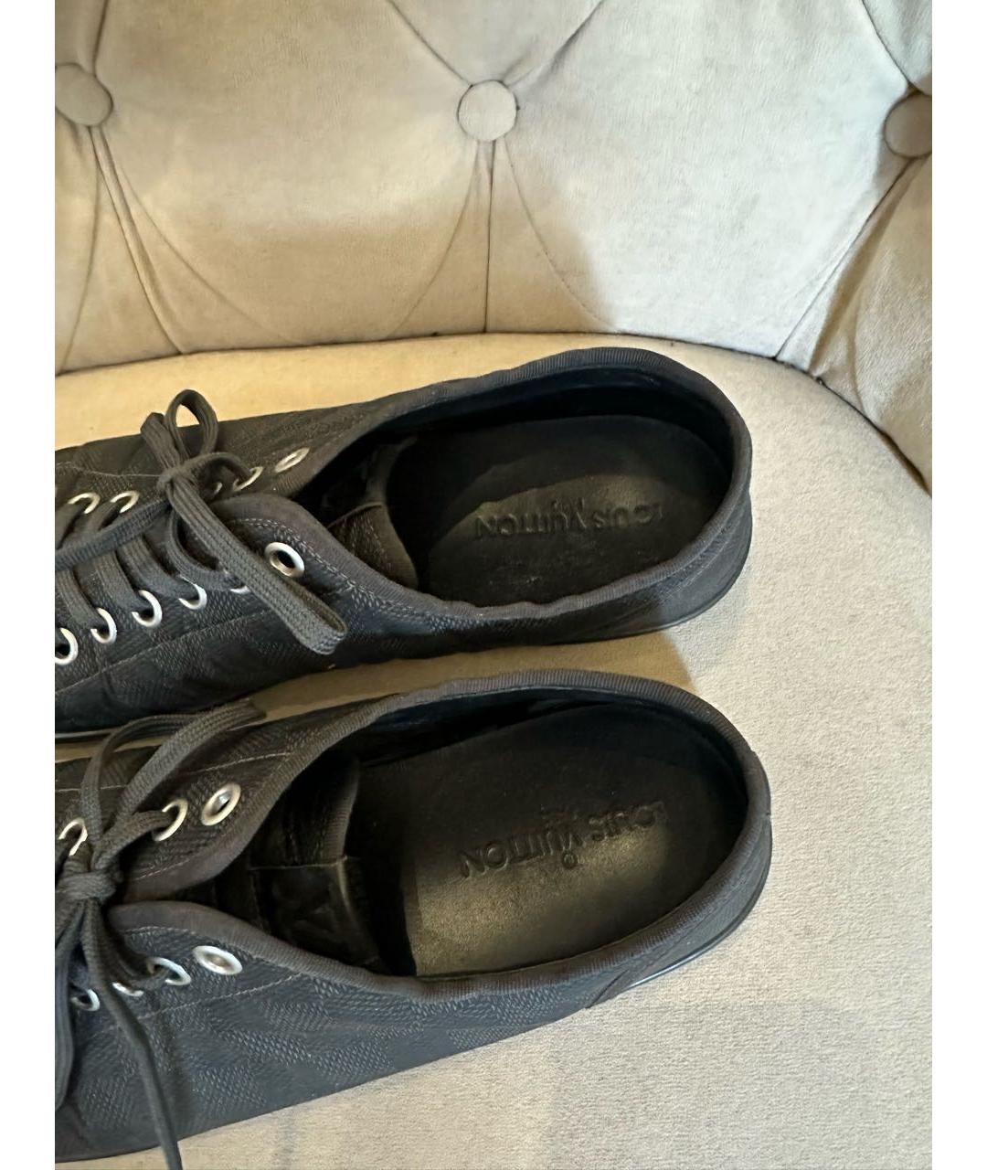 LOUIS VUITTON Антрацитовые низкие кроссовки / кеды, фото 3