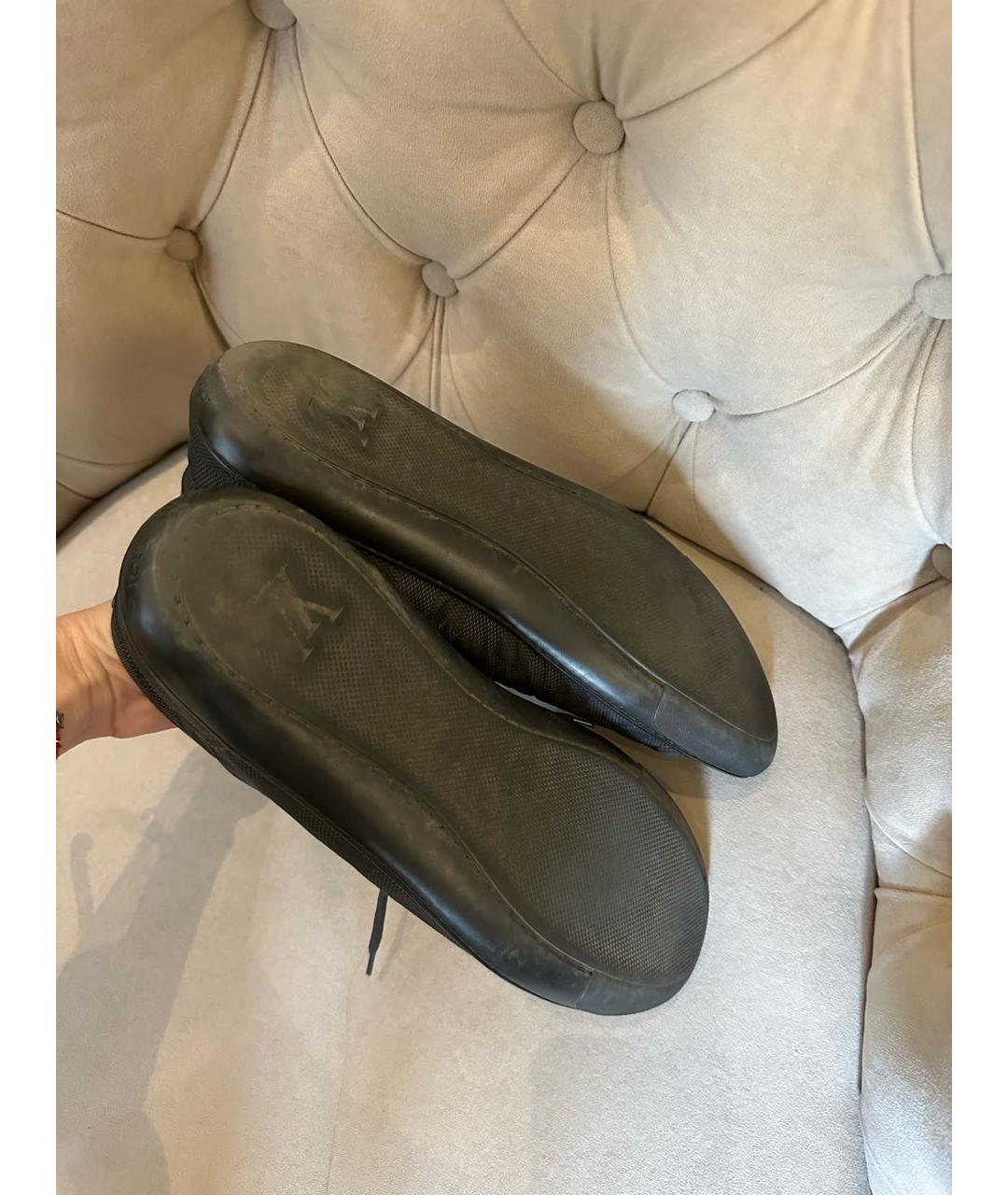 LOUIS VUITTON Антрацитовые низкие кроссовки / кеды, фото 4