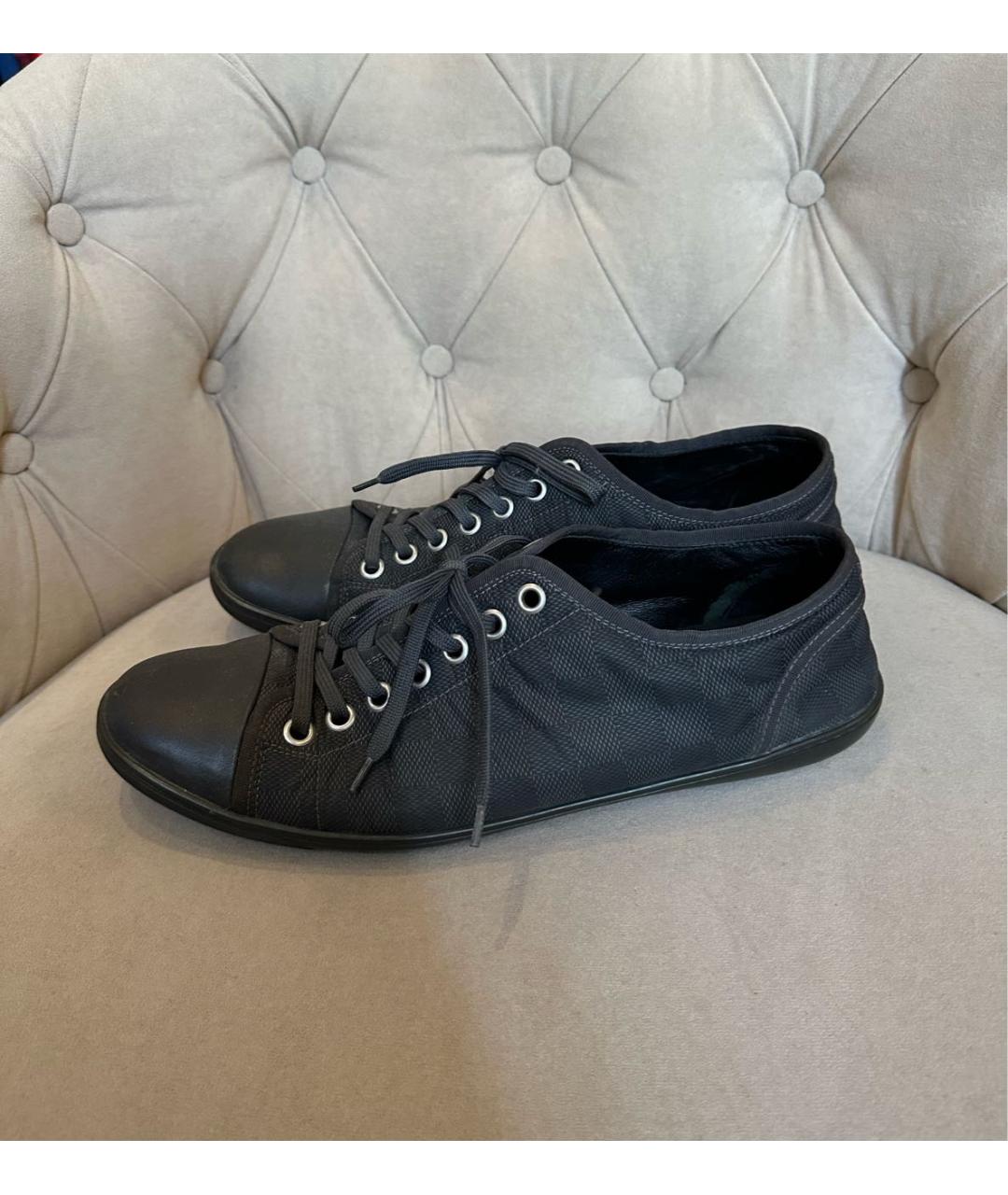 LOUIS VUITTON Антрацитовые низкие кроссовки / кеды, фото 6