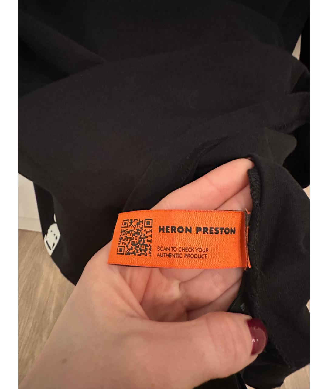 HERON PRESTON Черная хлопковая футболка, фото 5