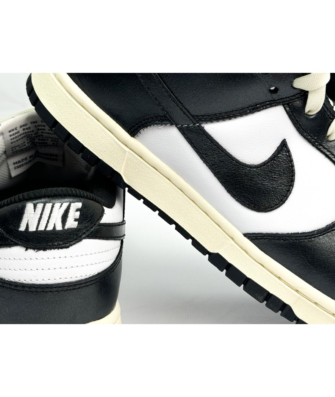 NIKE Черные кожаные низкие кроссовки / кеды, фото 6