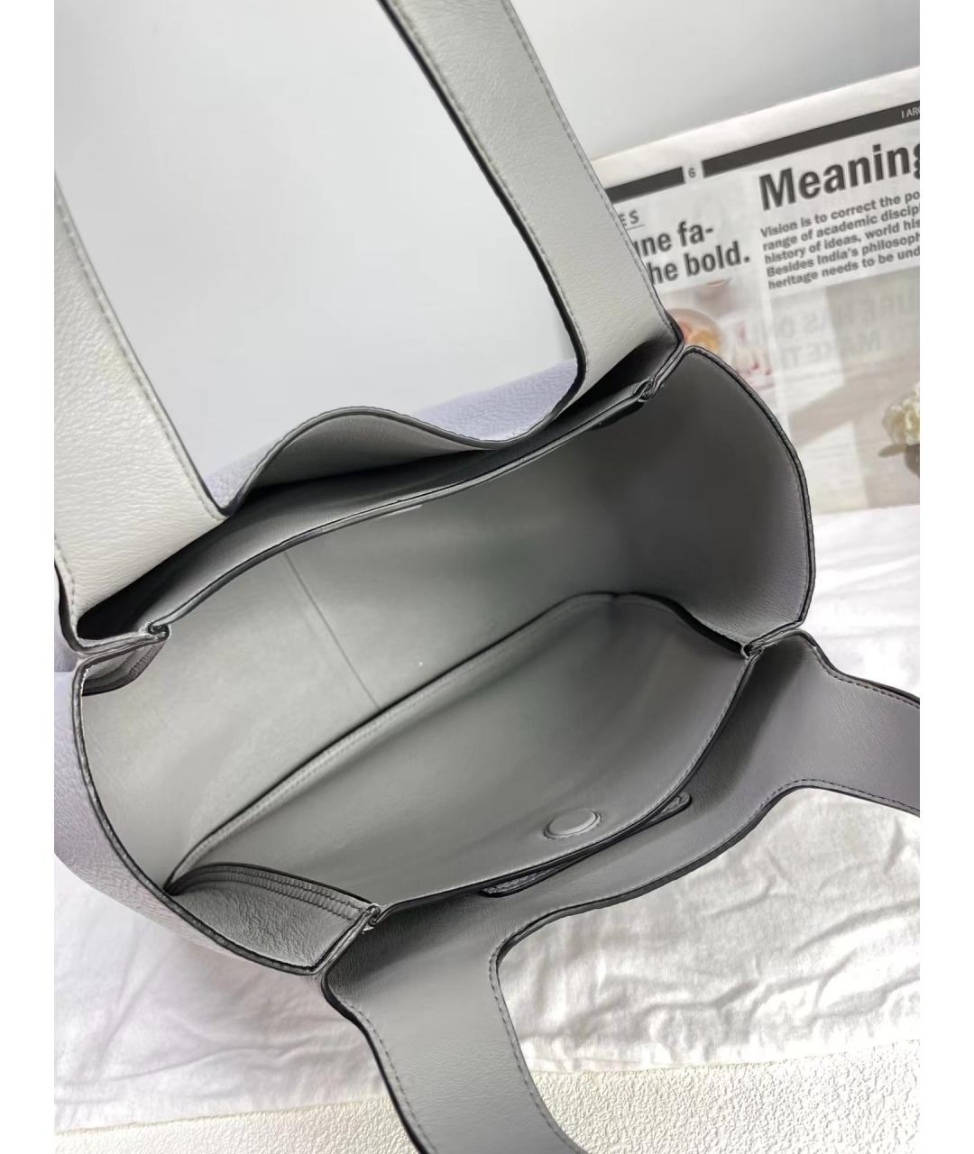 PRADA Серая кожаная сумка через плечо, фото 8