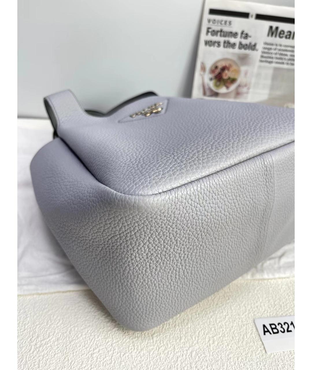 PRADA Серая кожаная сумка через плечо, фото 5