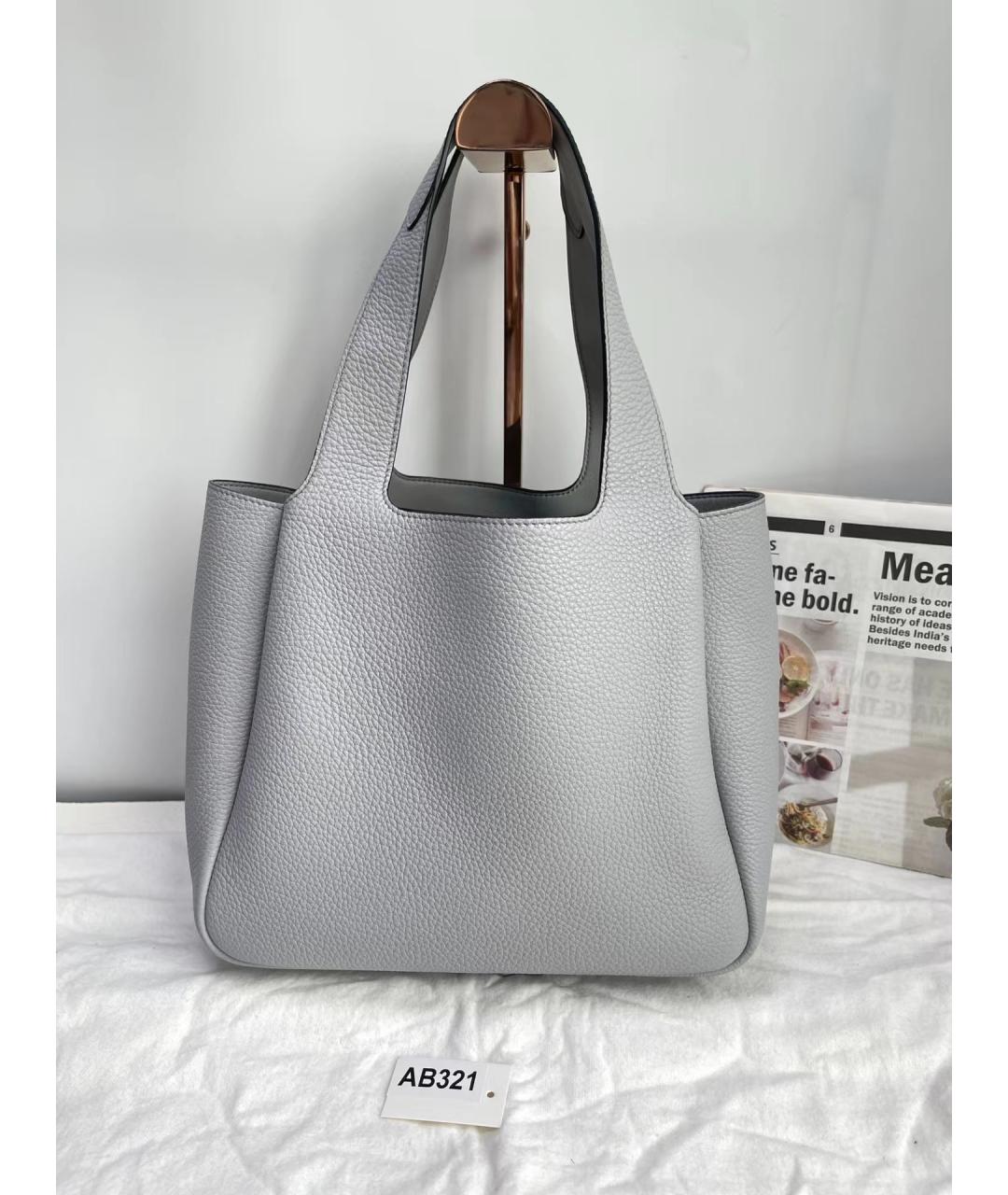 PRADA Серая кожаная сумка через плечо, фото 4