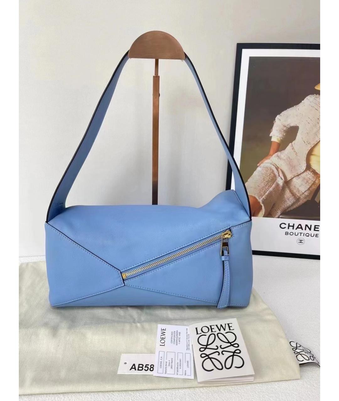 LOEWE Голубая кожаная сумка через плечо, фото 2