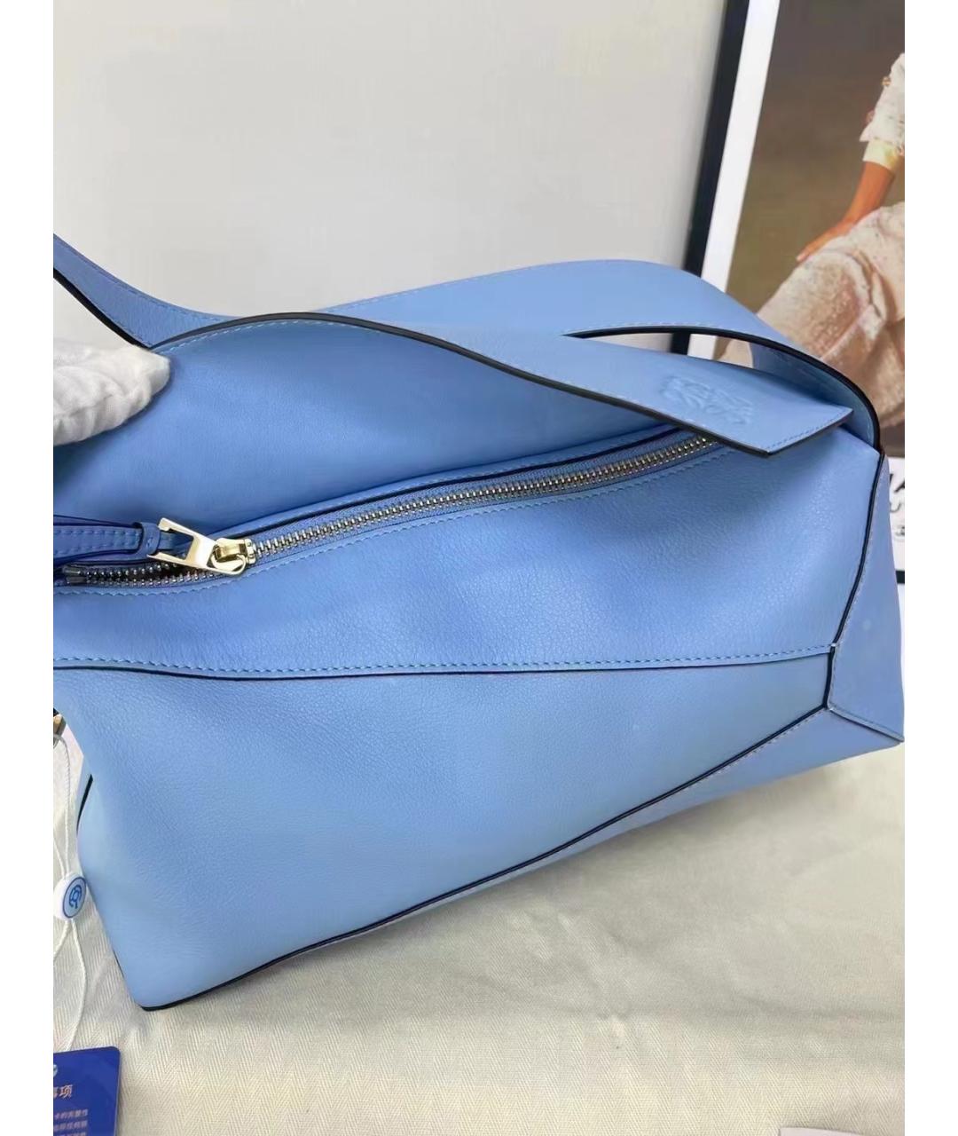 LOEWE Голубая кожаная сумка через плечо, фото 6