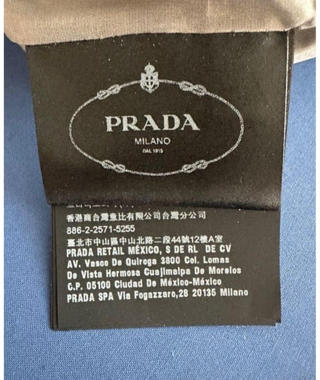 PRADA Серые кожаные прямые брюки, фото 3