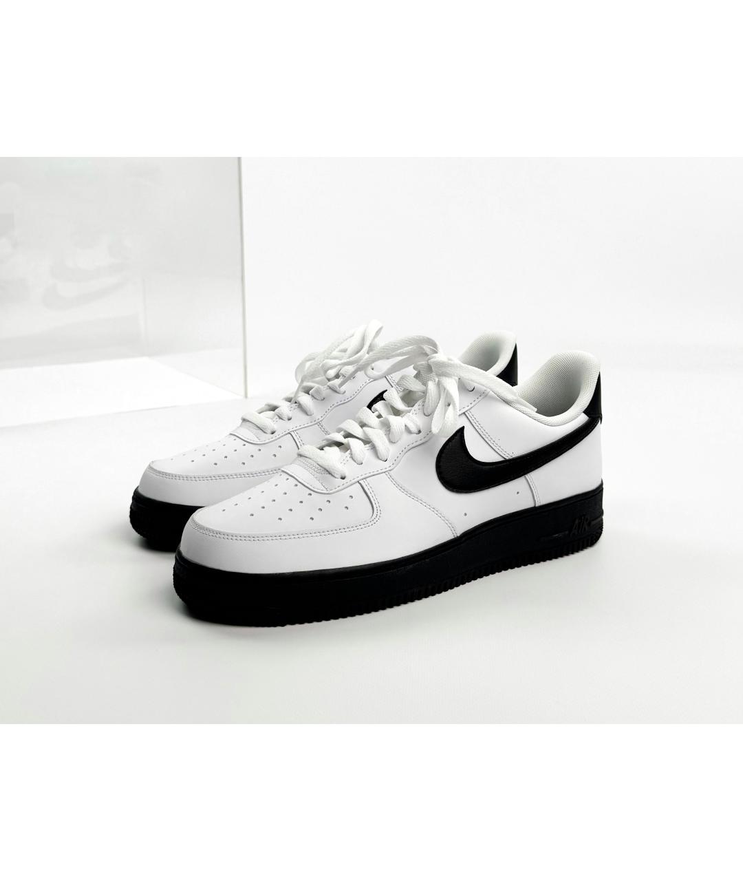 NIKE Белые кожаные высокие кроссовки / кеды, фото 1