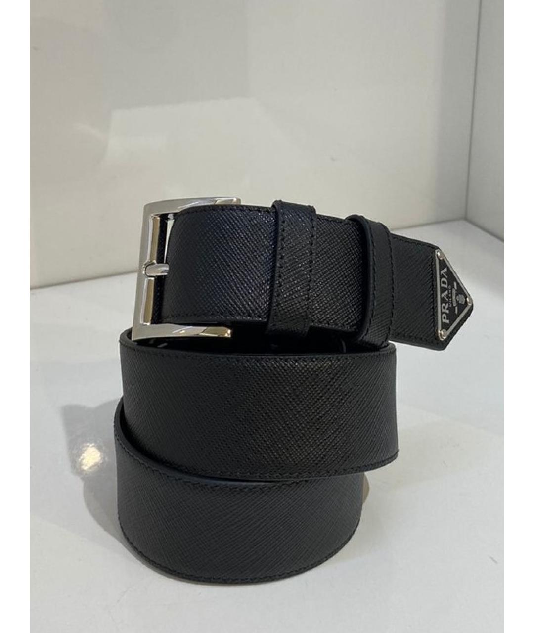 PRADA Черный кожаный ремень, фото 2