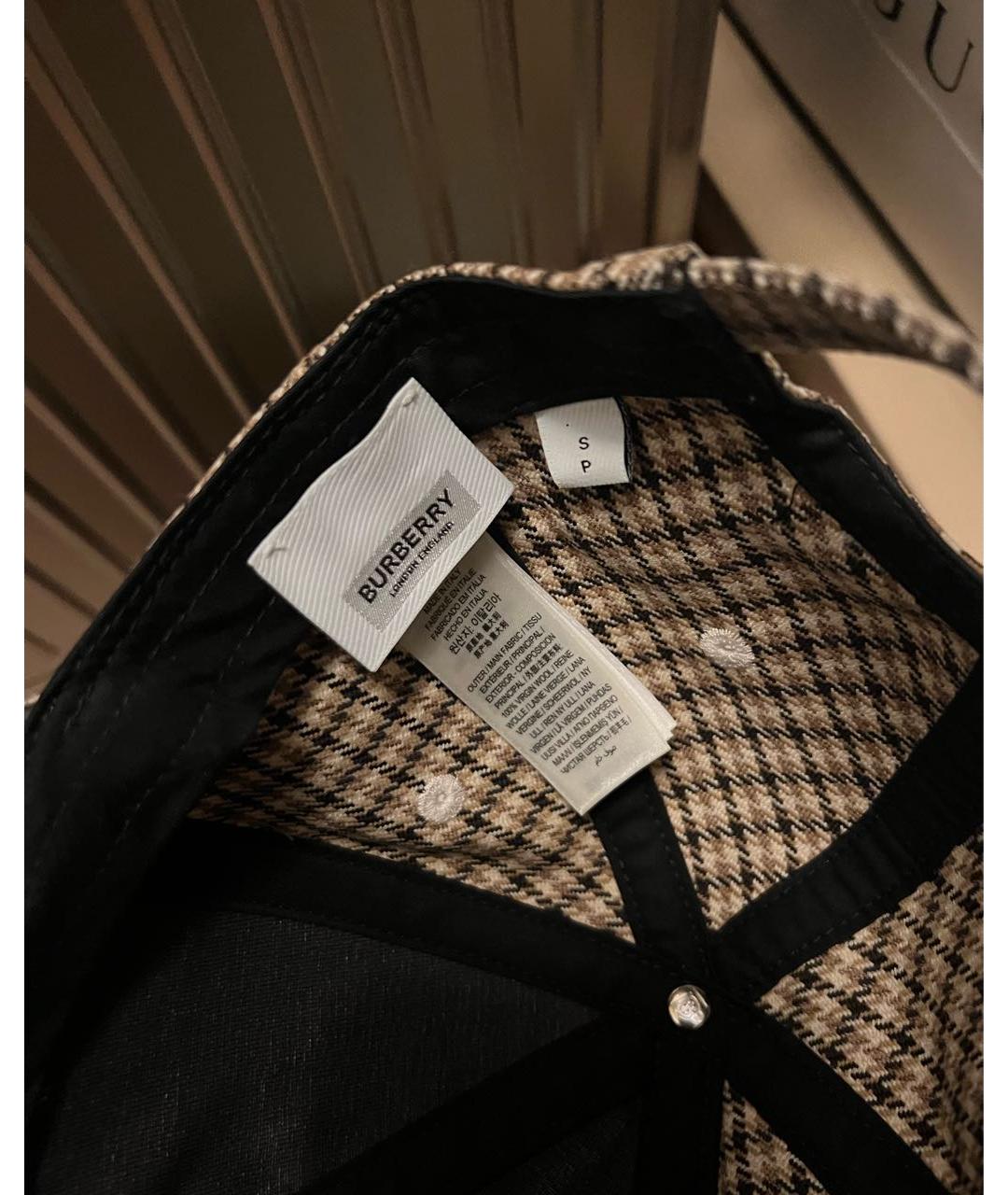 BURBERRY Коричневая шерстяная кепка, фото 5