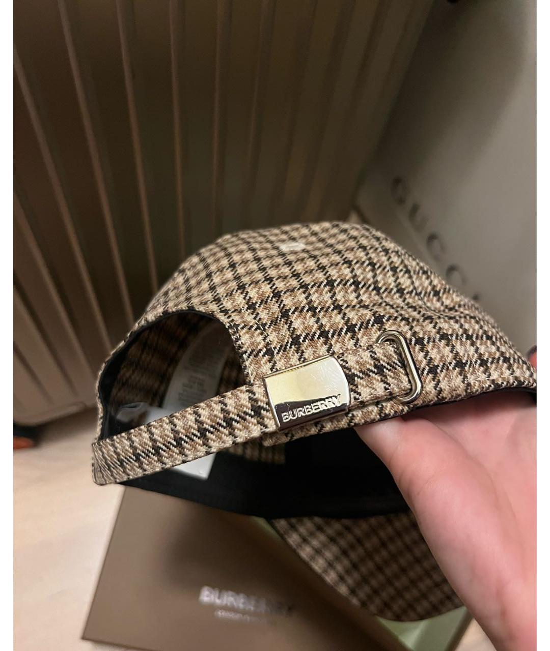 BURBERRY Коричневая шерстяная кепка, фото 6