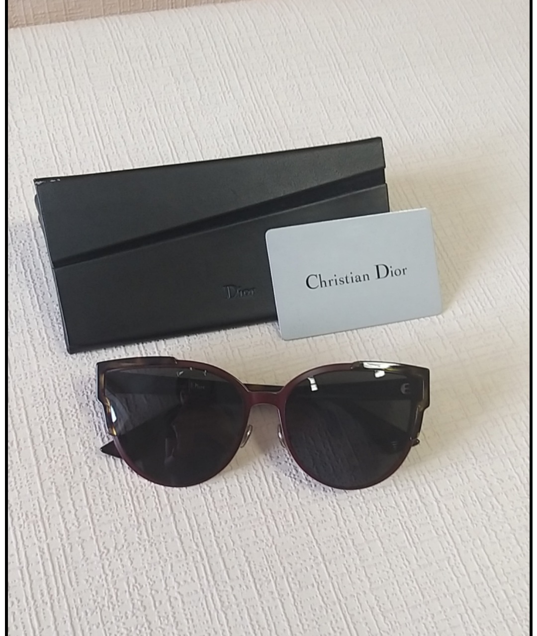 CHRISTIAN DIOR PRE-OWNED Бордовые пластиковые солнцезащитные очки, фото 4