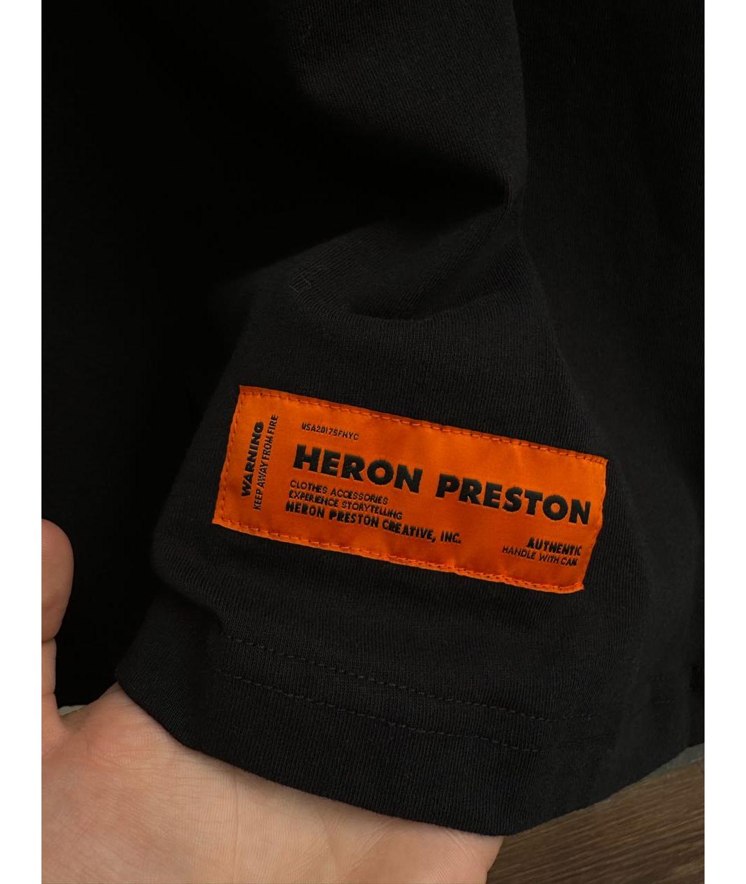 HERON PRESTON Черная хлопковая футболка, фото 6