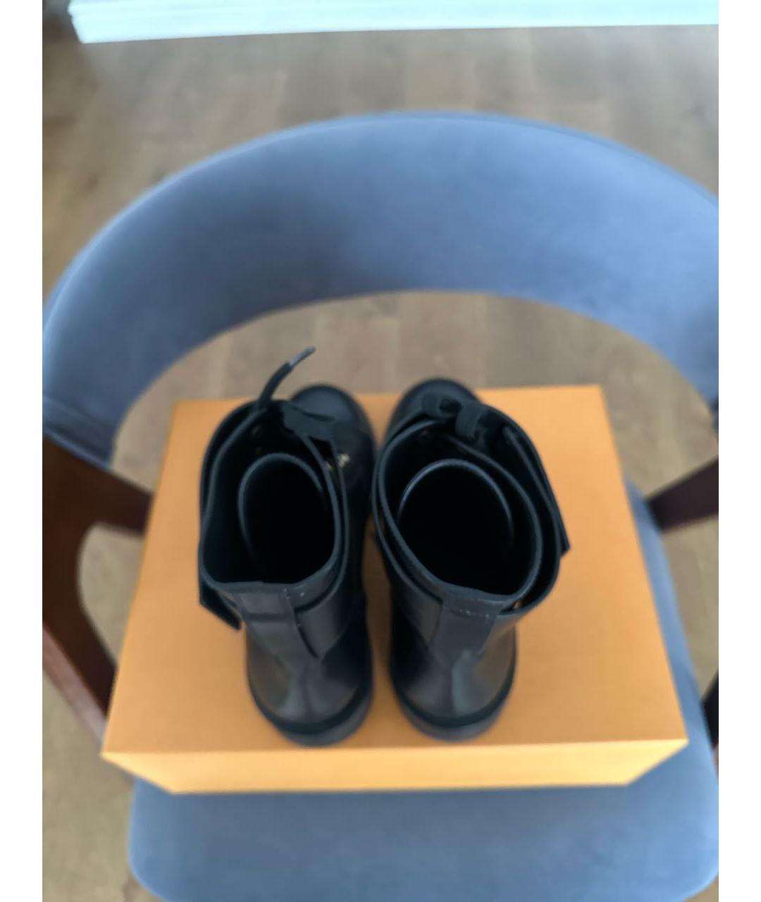 LOUIS VUITTON Черные кожаные ботинки, фото 3