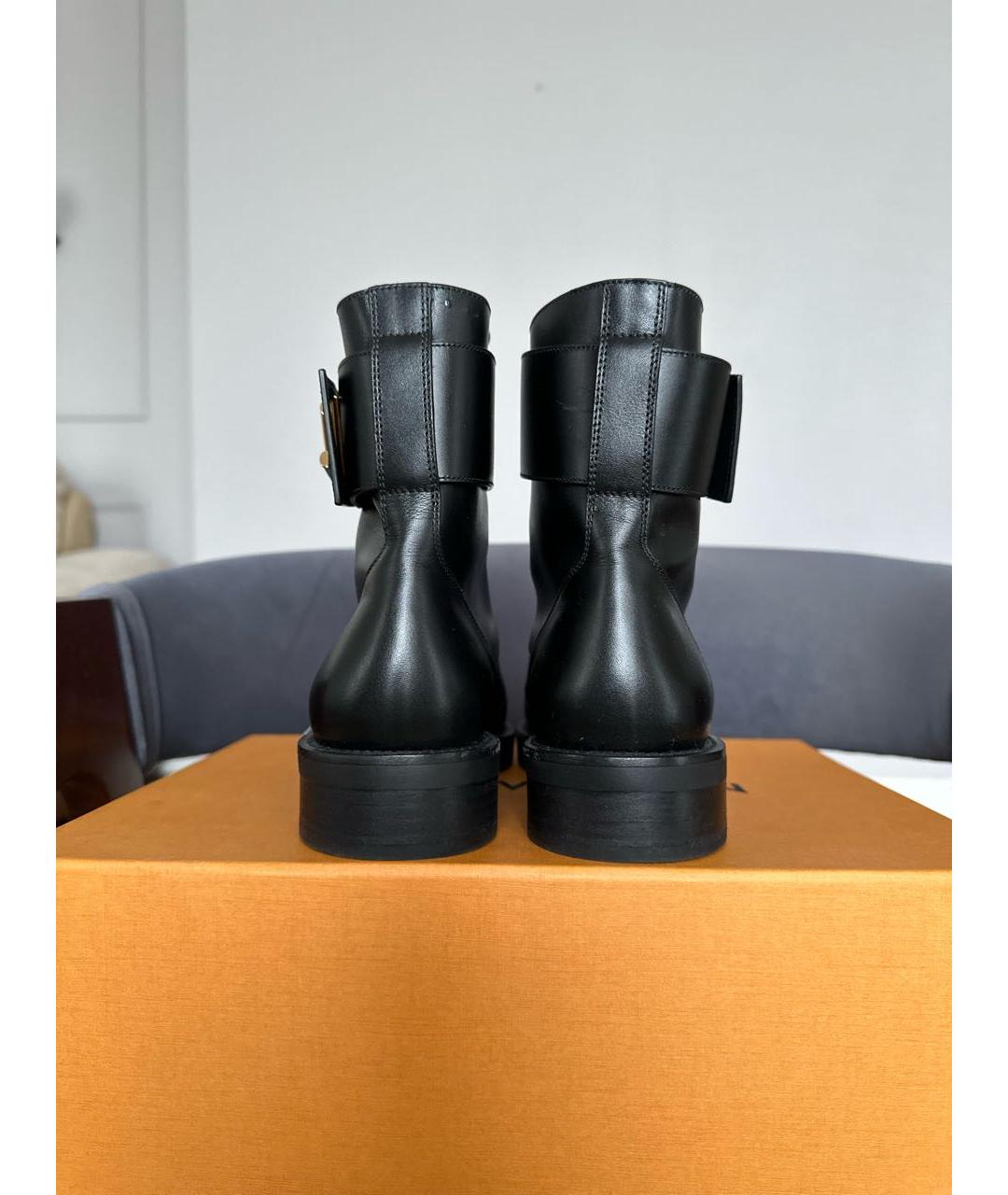LOUIS VUITTON Черные кожаные ботинки, фото 4