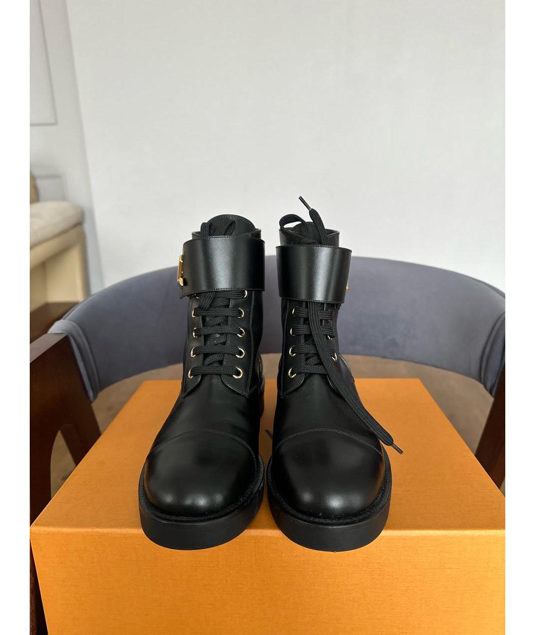 LOUIS VUITTON Черные кожаные ботинки, фото 2