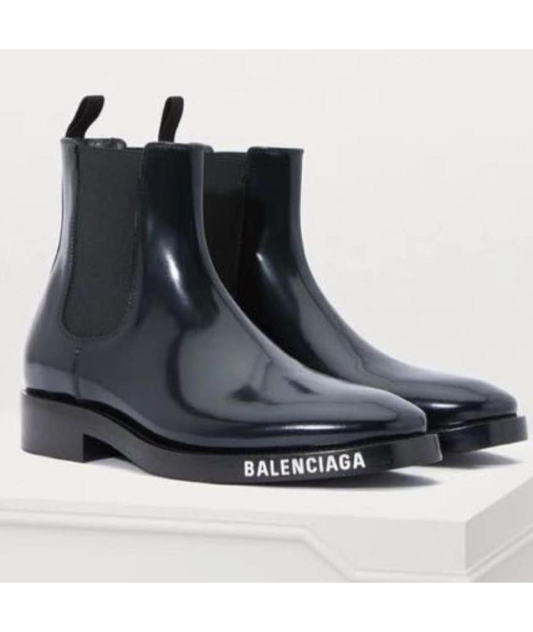 BALENCIAGA Черные кожаные ботинки, фото 6