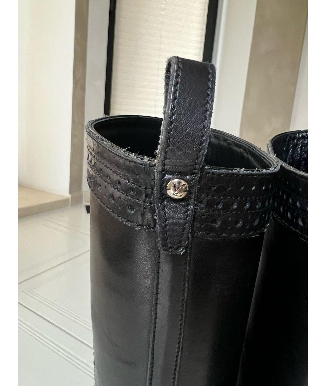 LOUIS VUITTON Черные кожаные сапоги, фото 5