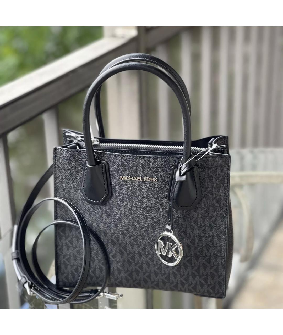 MICHAEL KORS Черная сумка тоут из искусственной кожи, фото 4