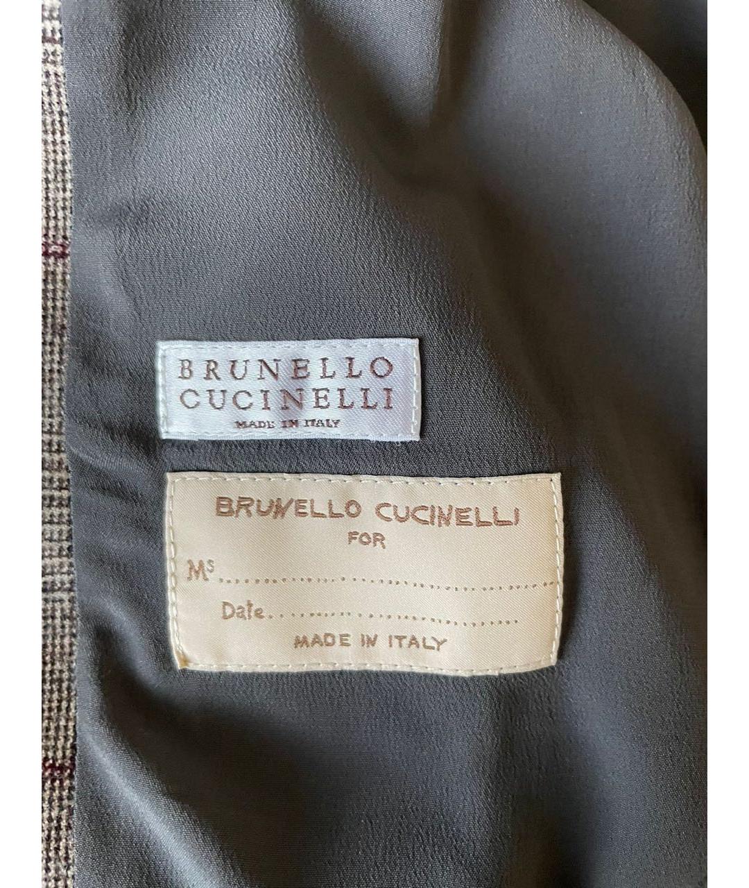 BRUNELLO CUCINELLI Коричневый шерстяной жакет/пиджак, фото 4