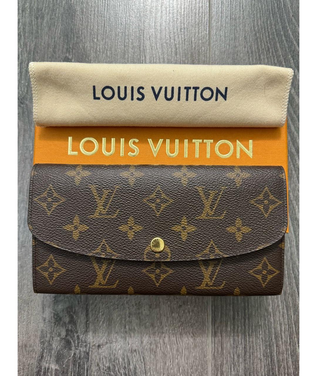 LOUIS VUITTON Коричневый кошелек, фото 9