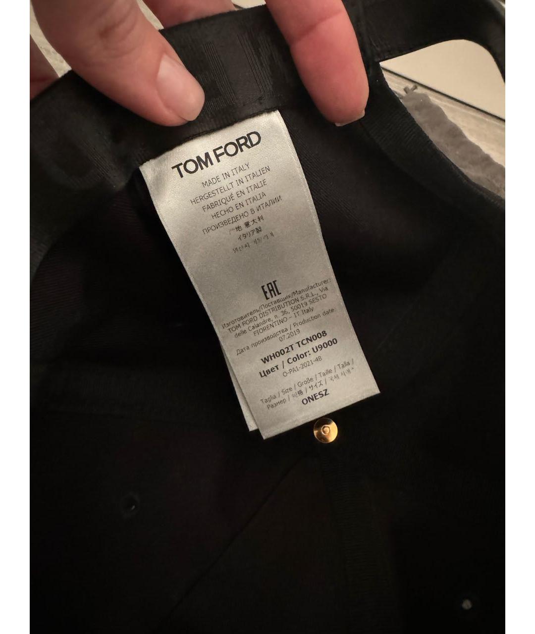 TOM FORD Черная хлопковая кепка, фото 4