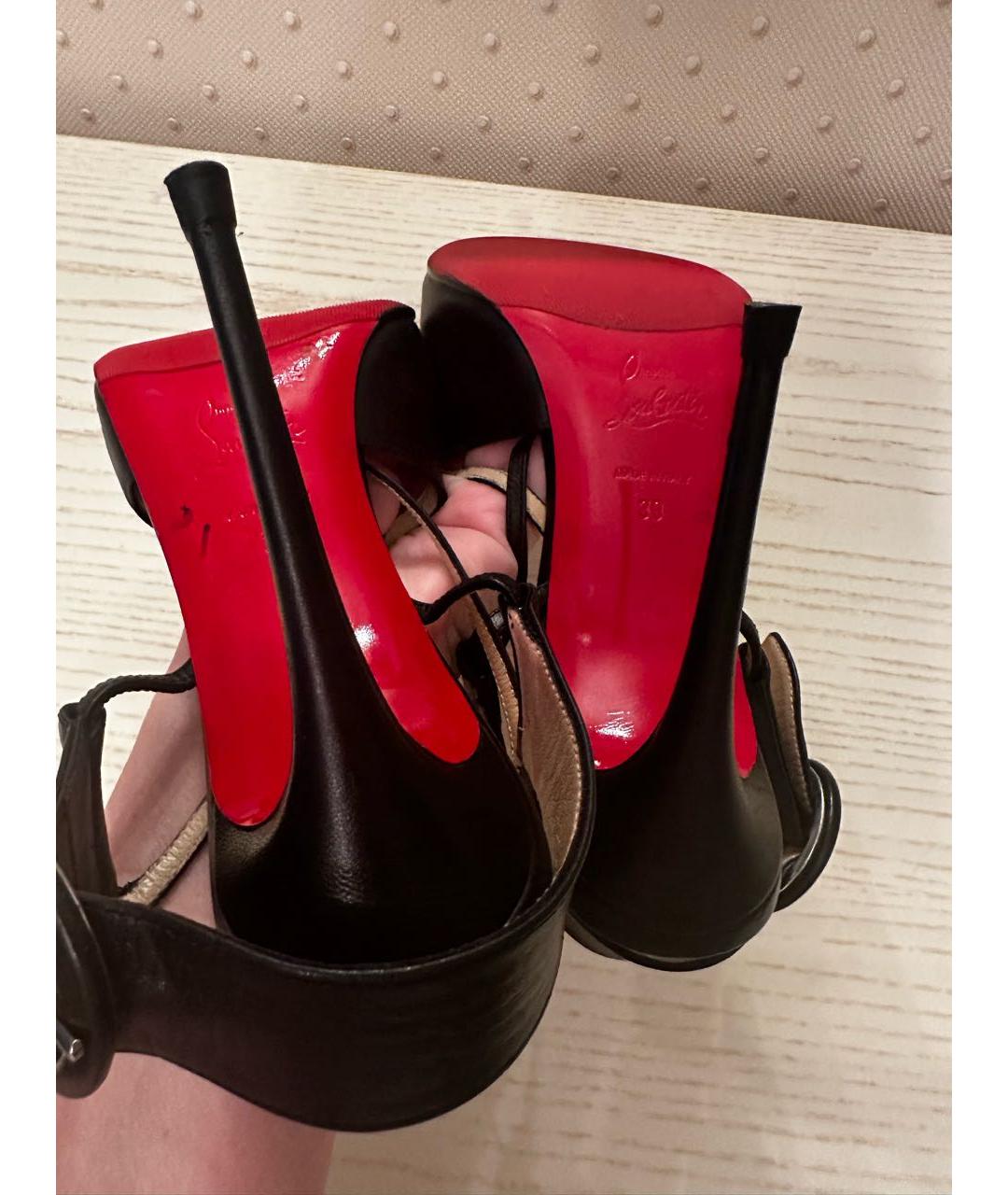 CHRISTIAN LOUBOUTIN Черные кожаные туфли, фото 7