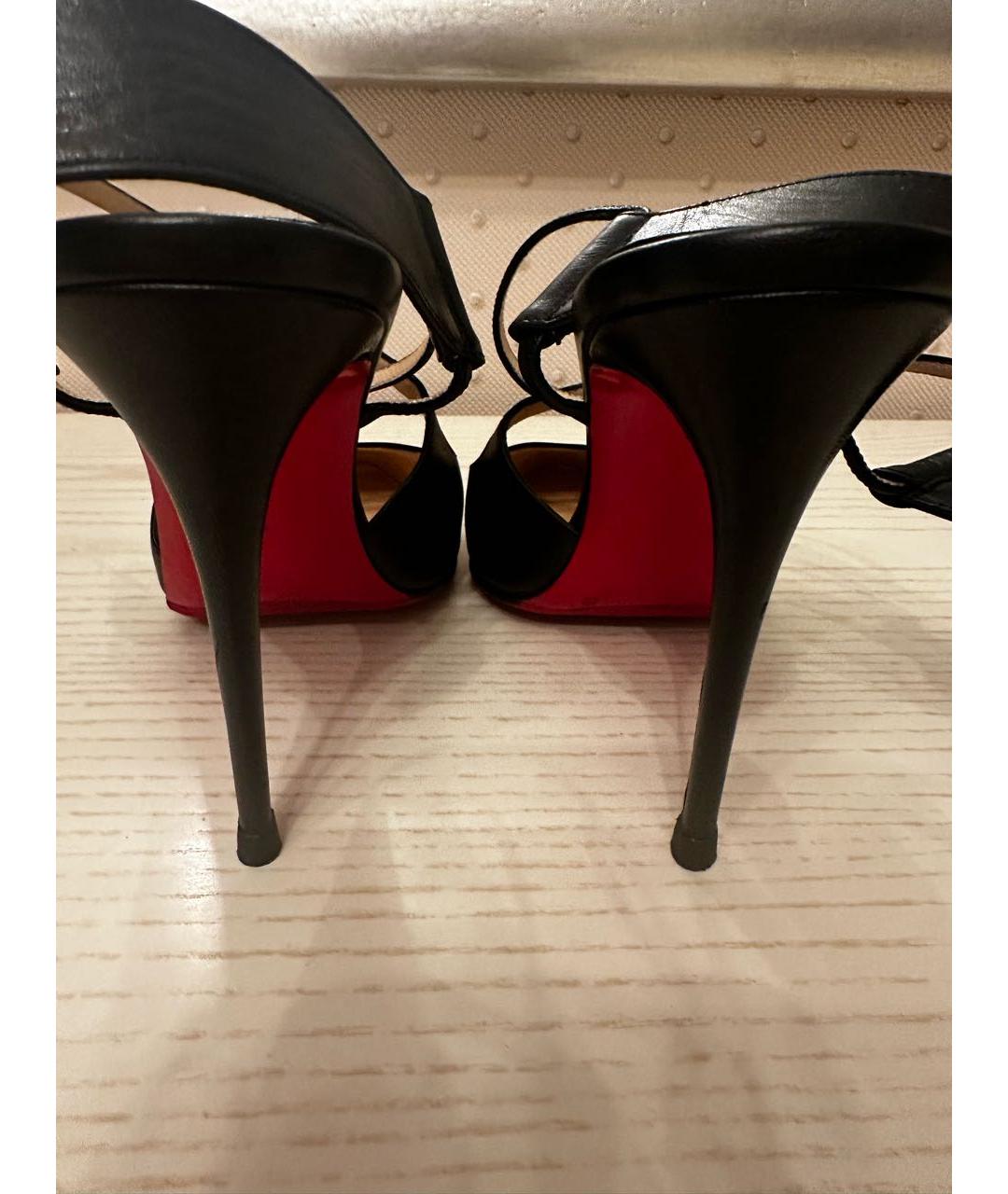 CHRISTIAN LOUBOUTIN Черные кожаные туфли, фото 4