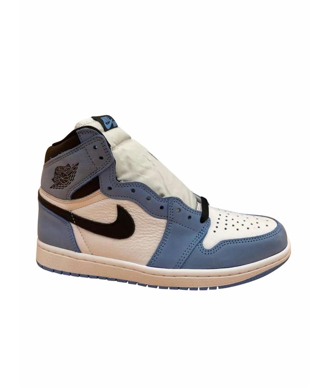 JORDAN Голубые замшевые высокие кроссовки / кеды, фото 4