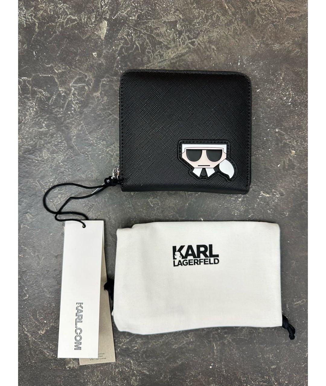 KARL LAGERFELD Черный кошелек из искусственной кожи, фото 3