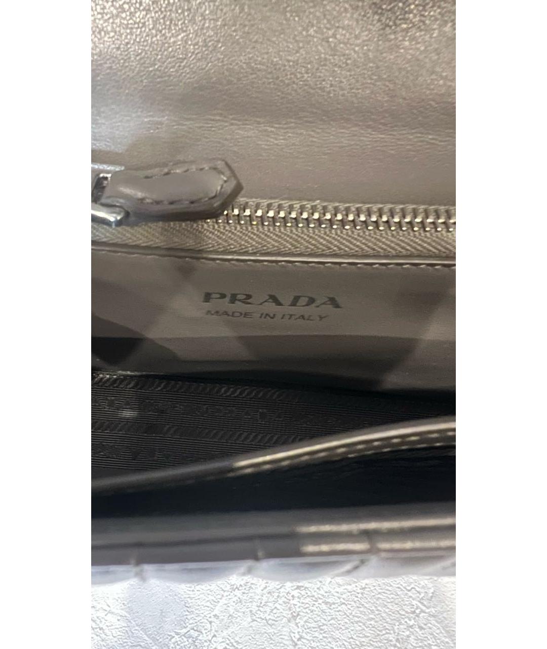 PRADA Серая кожаная сумка через плечо, фото 7