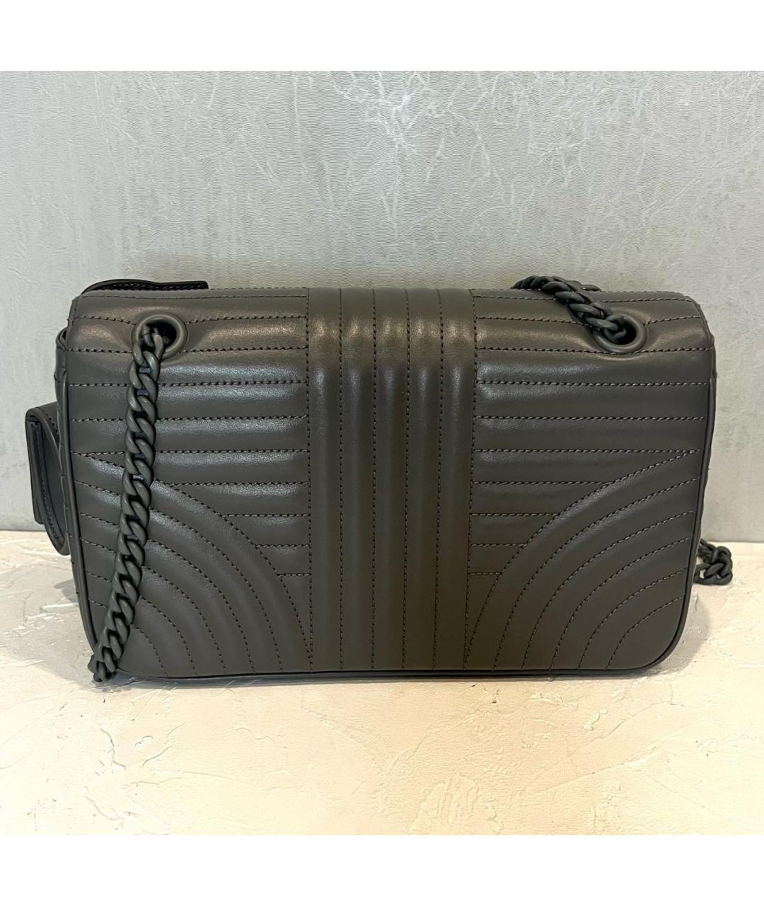 PRADA Серая кожаная сумка через плечо, фото 3