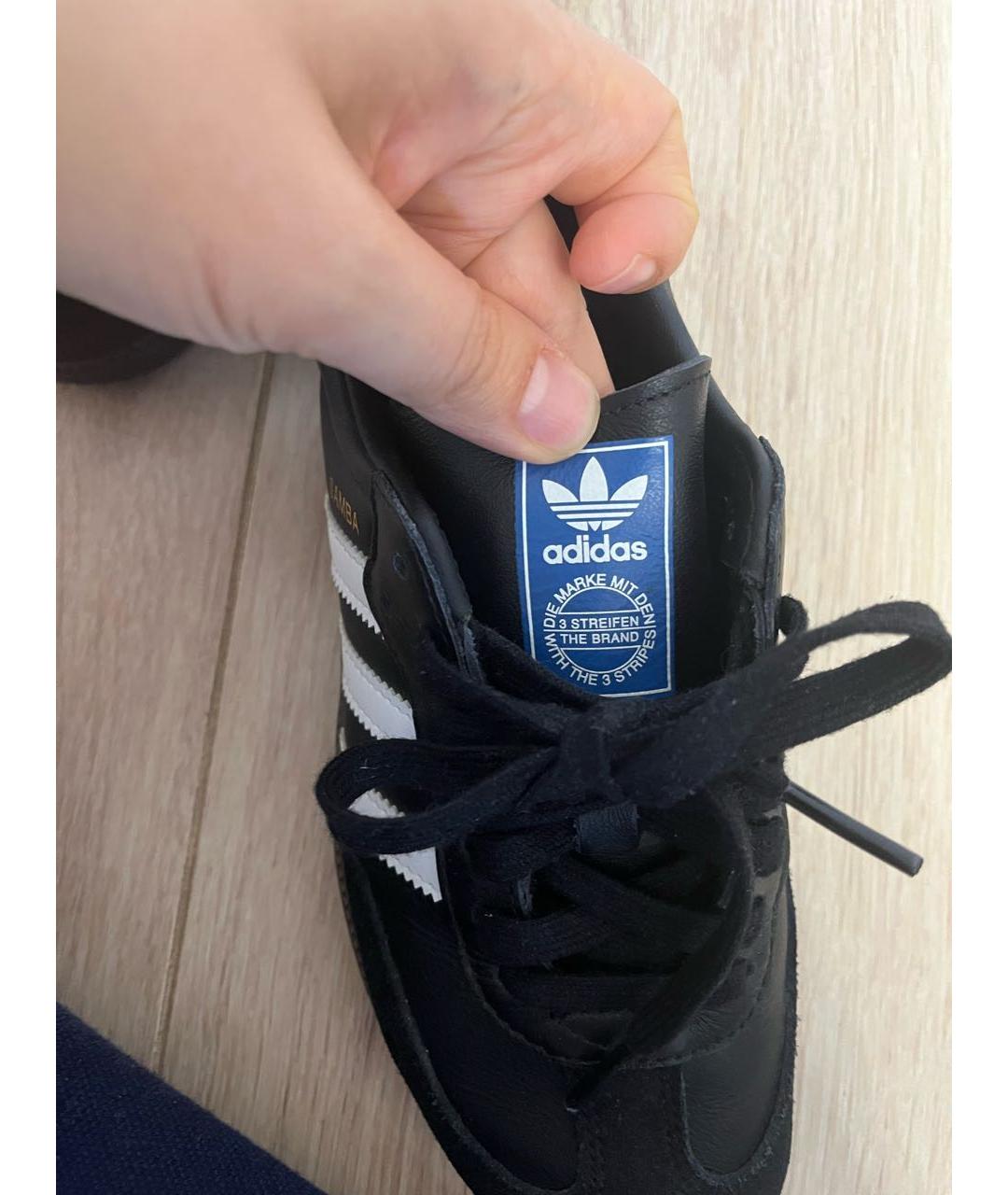 ADIDAS Черные кожаные кеды, фото 5