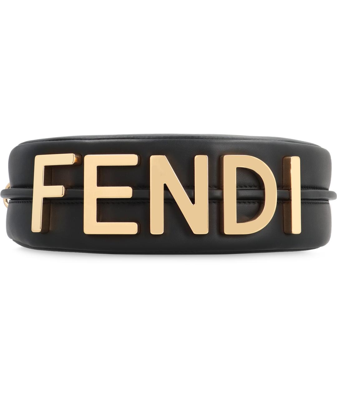 FENDI Черная кожаная сумка через плечо, фото 6