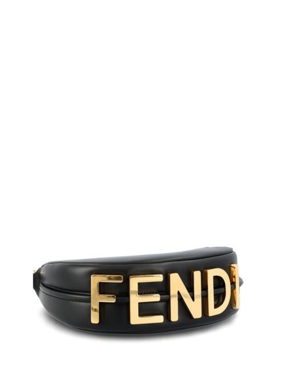 FENDI Черная кожаная сумка через плечо, фото 5