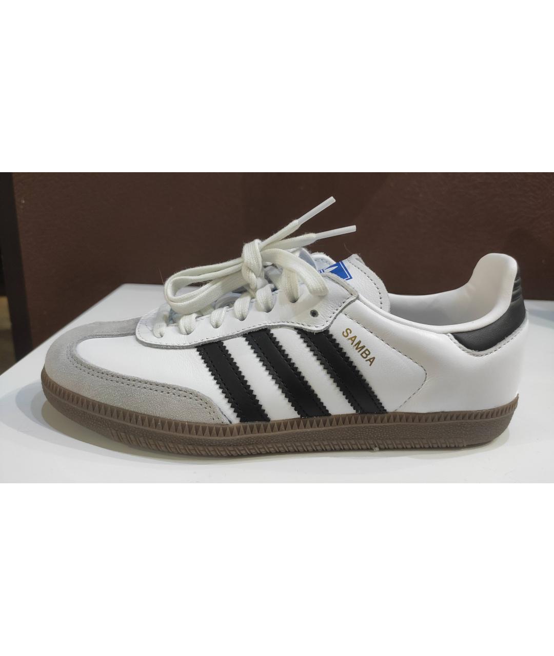ADIDAS Белые кожаные кроссовки, фото 9