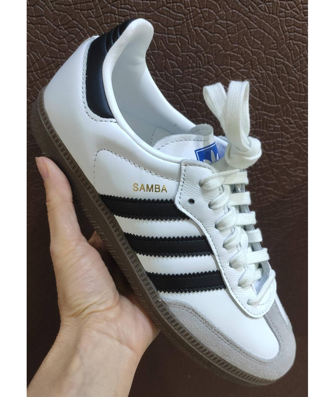 ADIDAS Белые кожаные кроссовки, фото 8