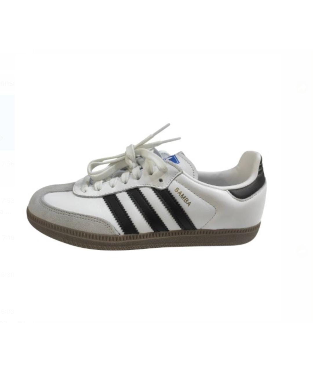 ADIDAS Белые кожаные кроссовки, фото 1