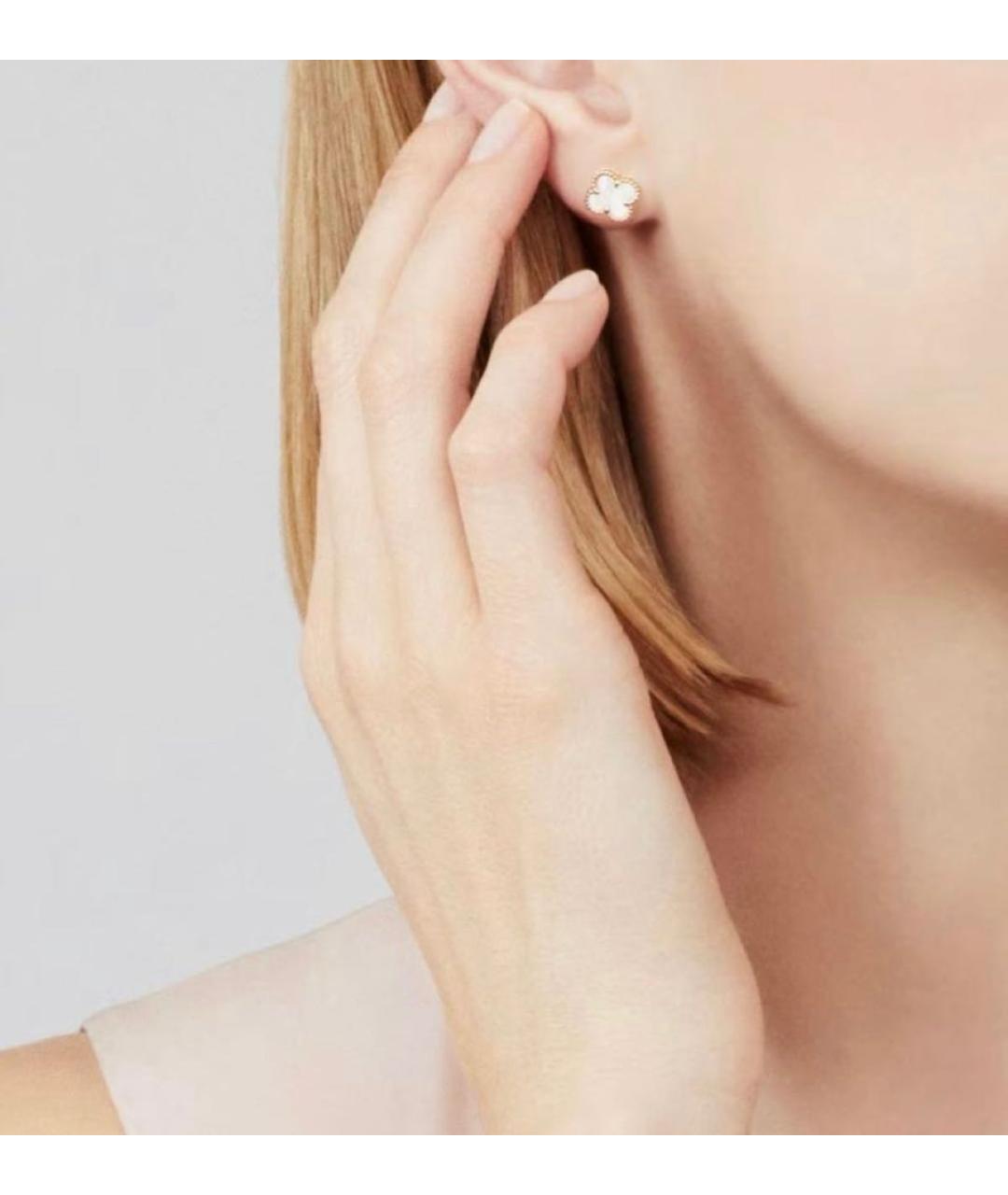 VAN CLEEF & ARPELS Белые серьги из желтого золота, фото 4